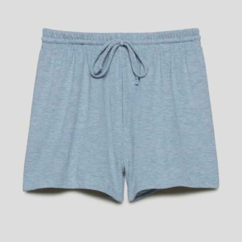 aritzia wilfred free 3” free lounge shorts in heather dune blue